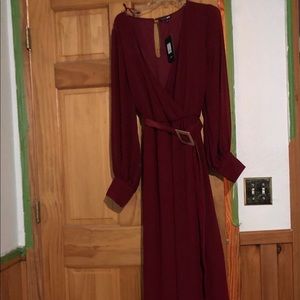 Fashion Nova Burgundy Jumpsuit 2X